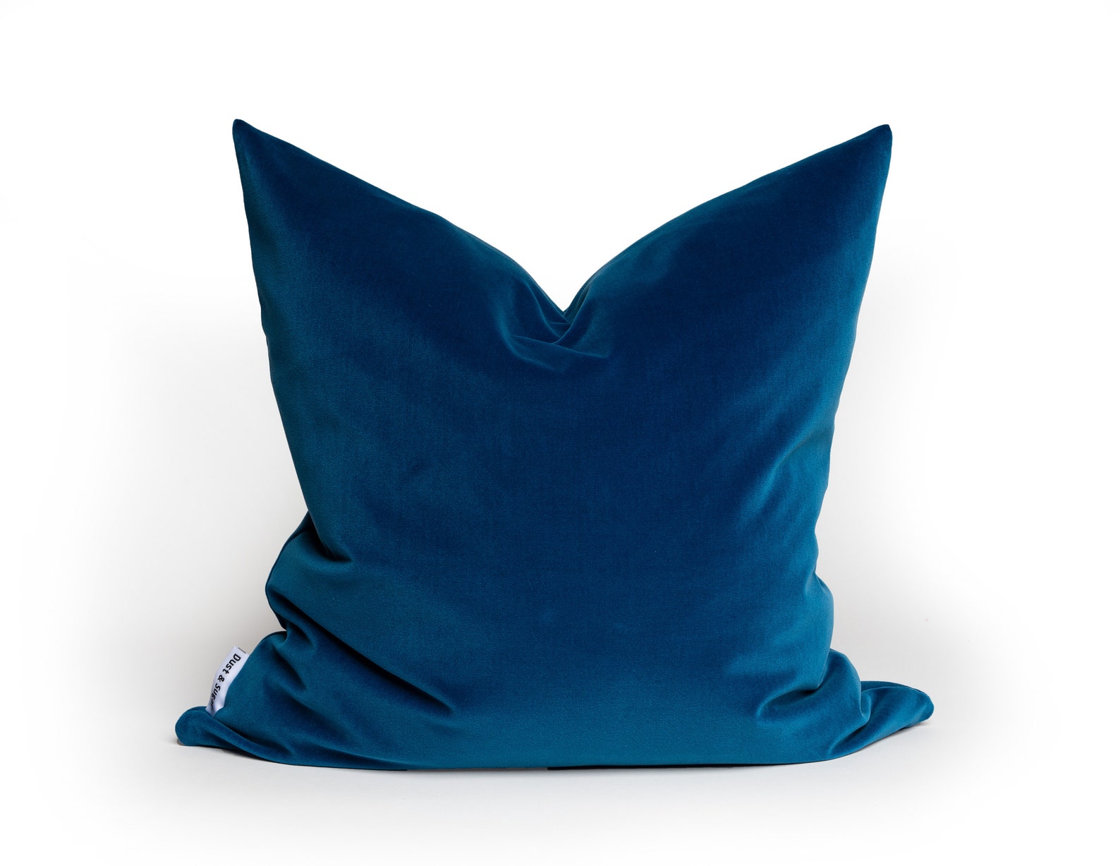 Blue Velvet Pillow Blue Pillow Cover With Zipper Blue Etsy