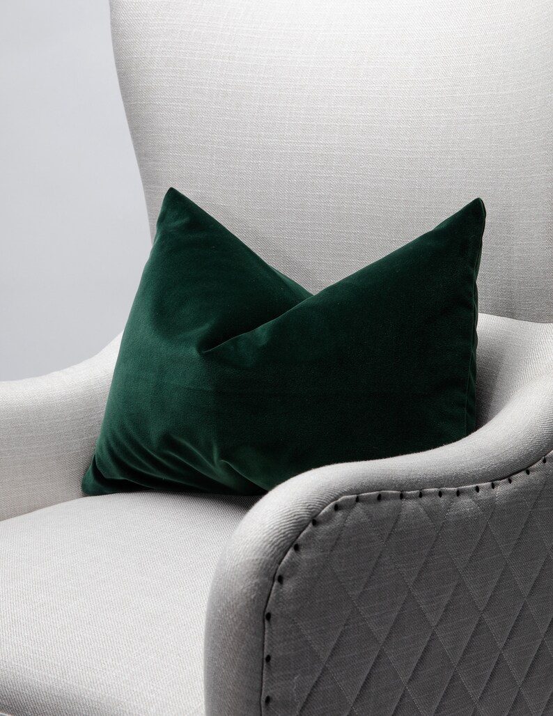Emerald Pillow Cover Emerald Green Throw Pillow Velvet Etsy