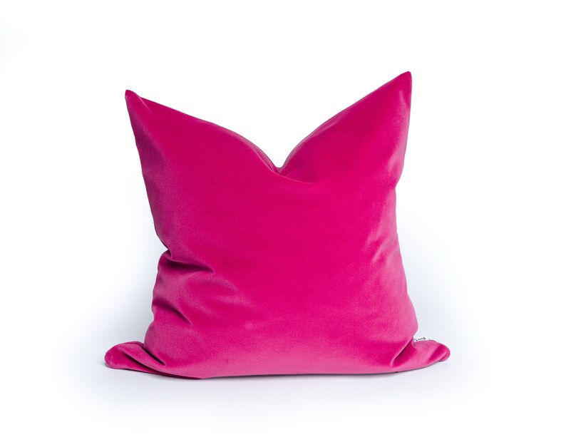 Magenta Pink Velvet Pillow Pink Lumbar Pillow Fuchsia Etsy
