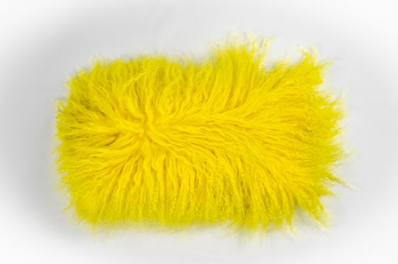 Canary Yellow Pillow Soft Fur Pillow Yellow Fuzzy Pillow Etsy