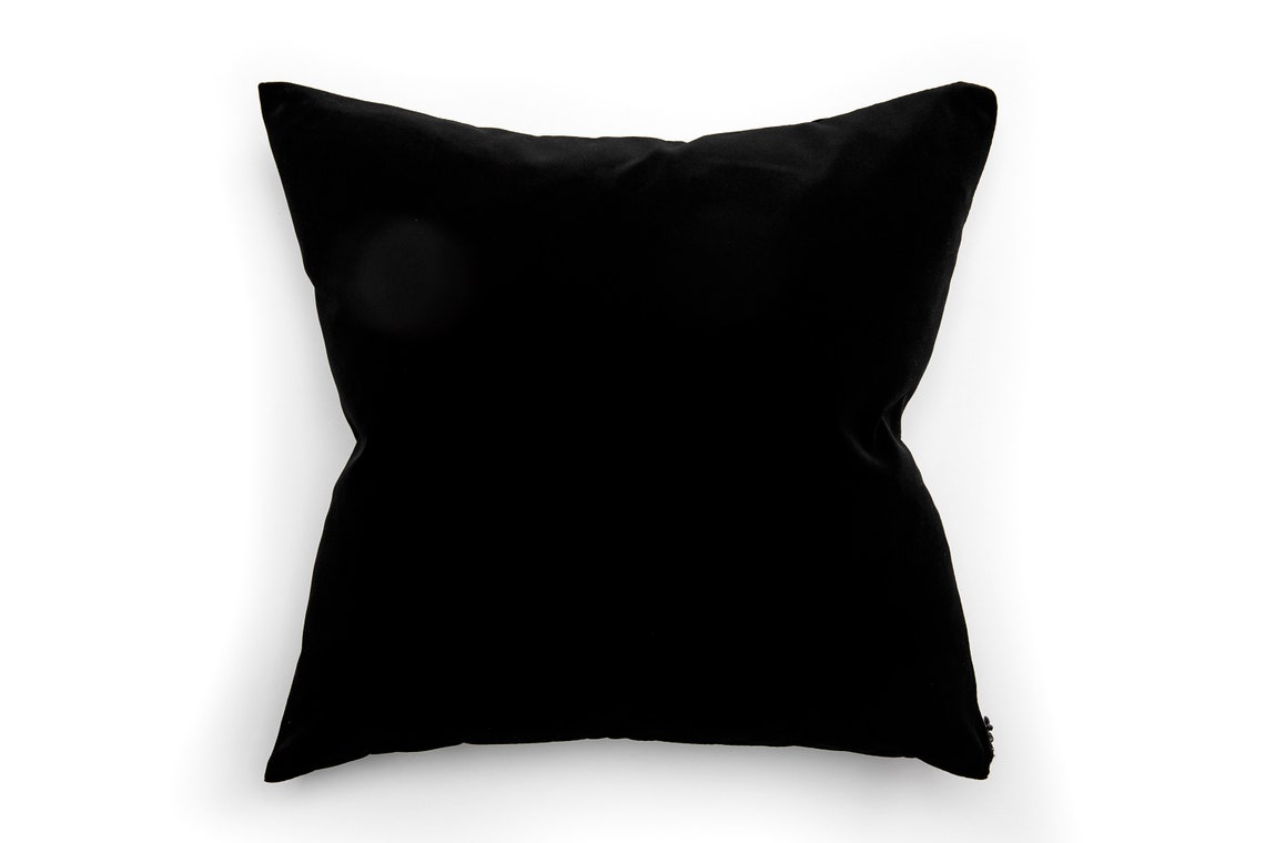 Modern Contemporary Black Italian Velvet Lumbar Pillow With / Etsy