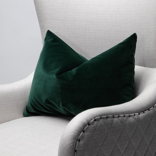 Dark Green Velvet Pillow Cover Hunter Green Velvet Pillow Etsy