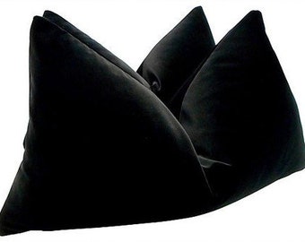 Oversize Black Velvet Lumbar Pillow Cover - Black Velvet Couch  Pillow - Black Lumbar Cover - Black Accent Pillow - Black Throw Pillow