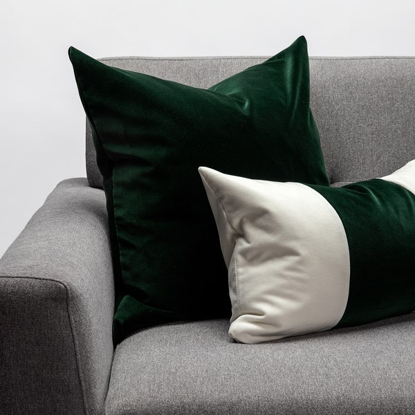 Green Lumbar Pillow Etsy