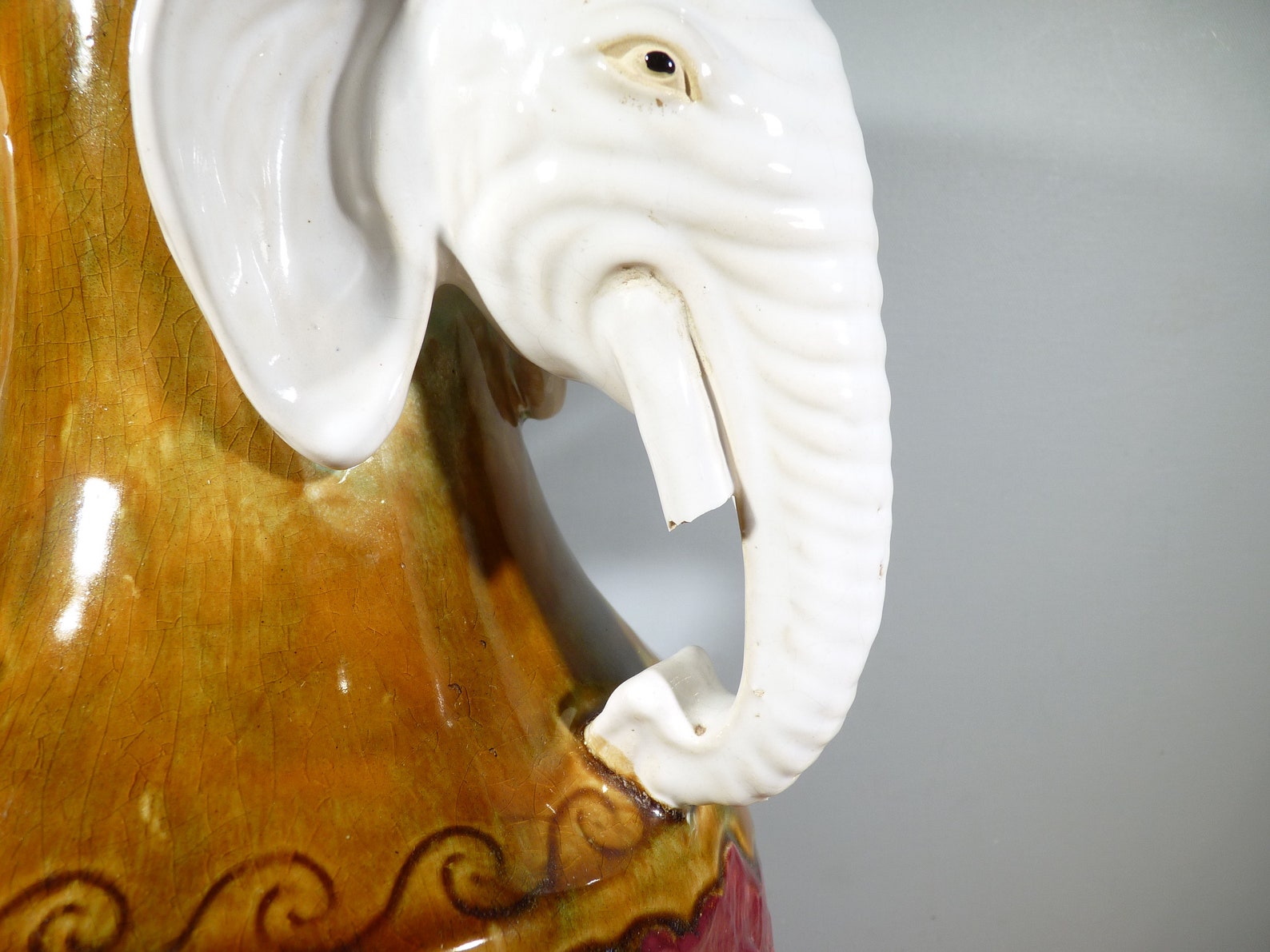 Elephant Head Handles Porcelain Vase Etsy
