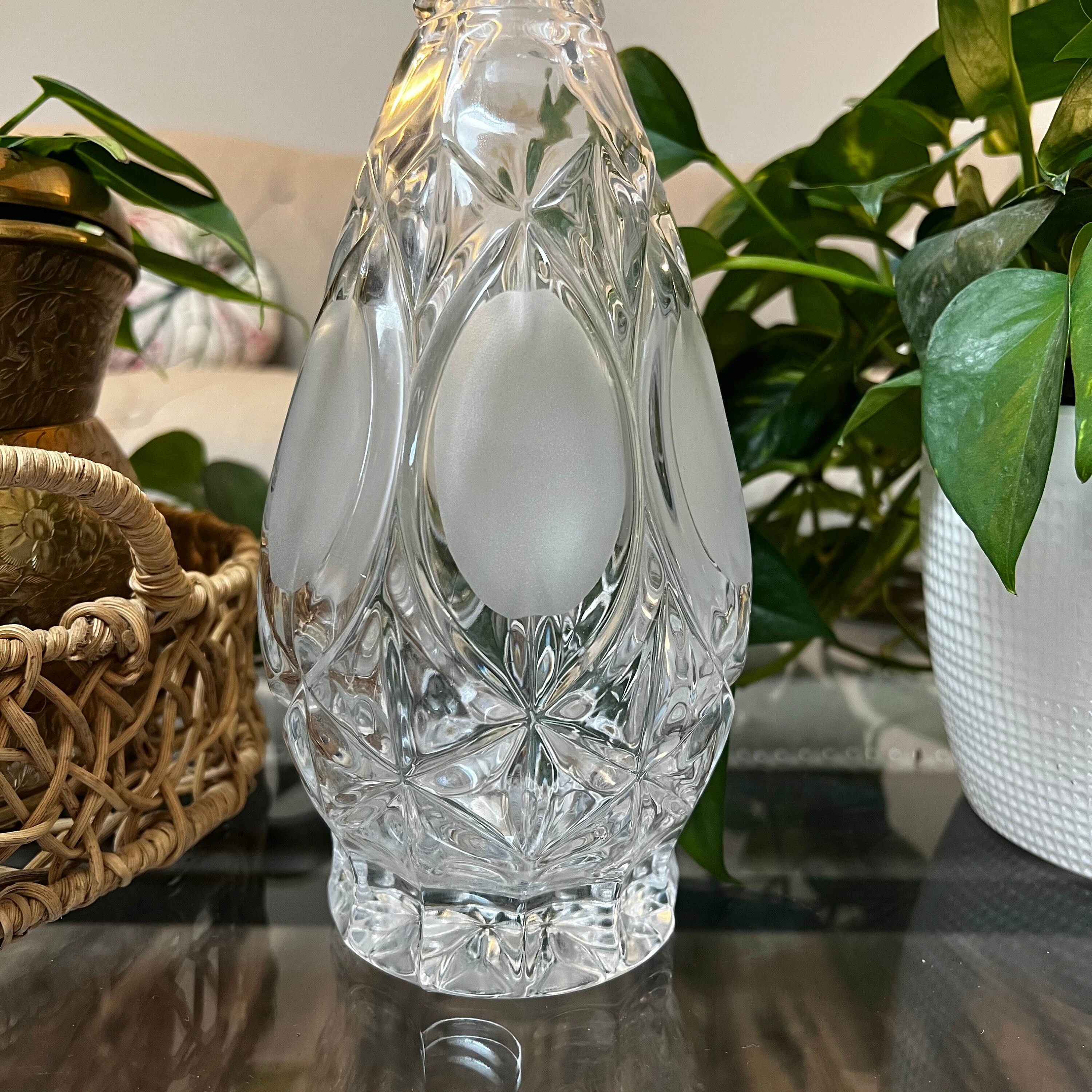 Vintage Princess House Crystal Decanter With Frosted Glass Etsy