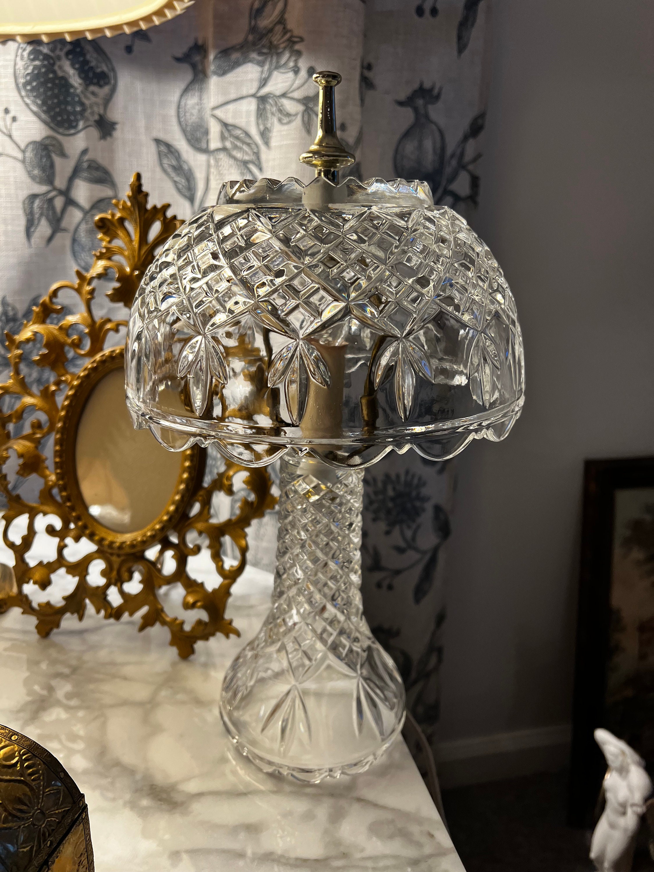 Vintage Lead Crystal Lamp 15.5 Etsy