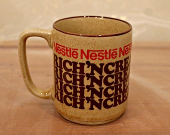 Nestle Rich 'n Creamy Hot Cocoa Mug, Vintage Nestle Hot Chocolate Mug, Nestle Advertising Mug, Small Nestle Hot Cocoa Mug, Collectible Mug