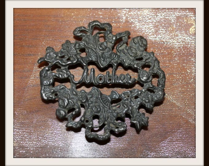 Miniature Cast Iron Mother Trivet Vintage Cast Iron Trivet Etsy