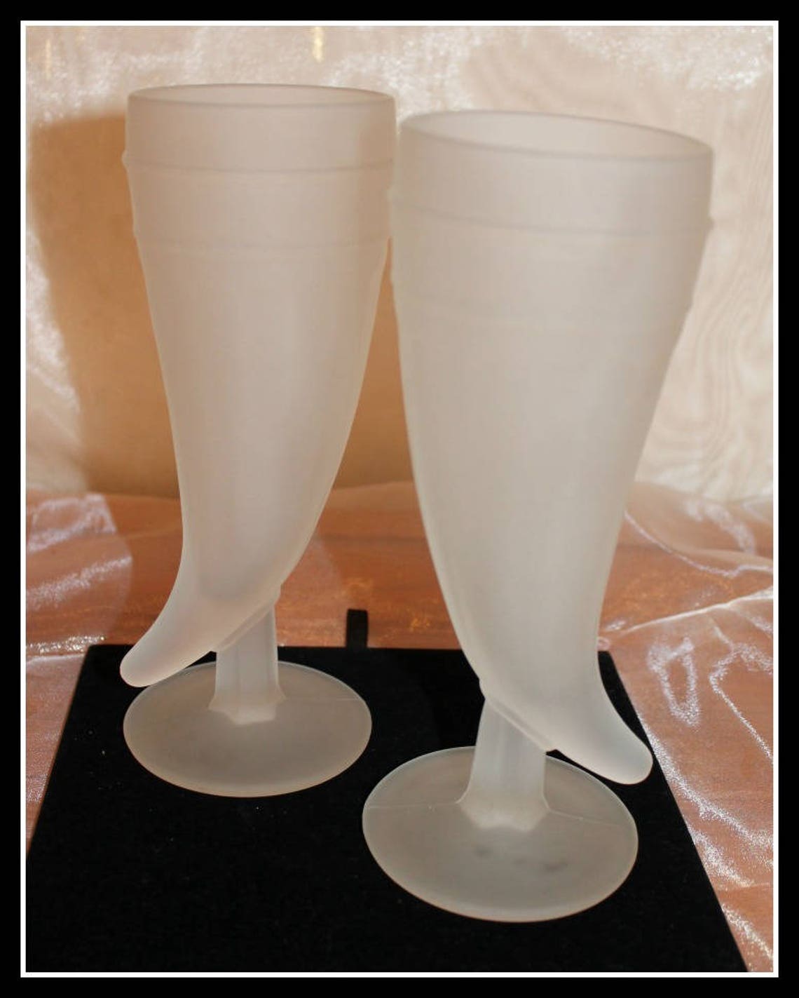 Set of 2 Vintage White Frosted Indiana Glass Drinking Horn Etsy