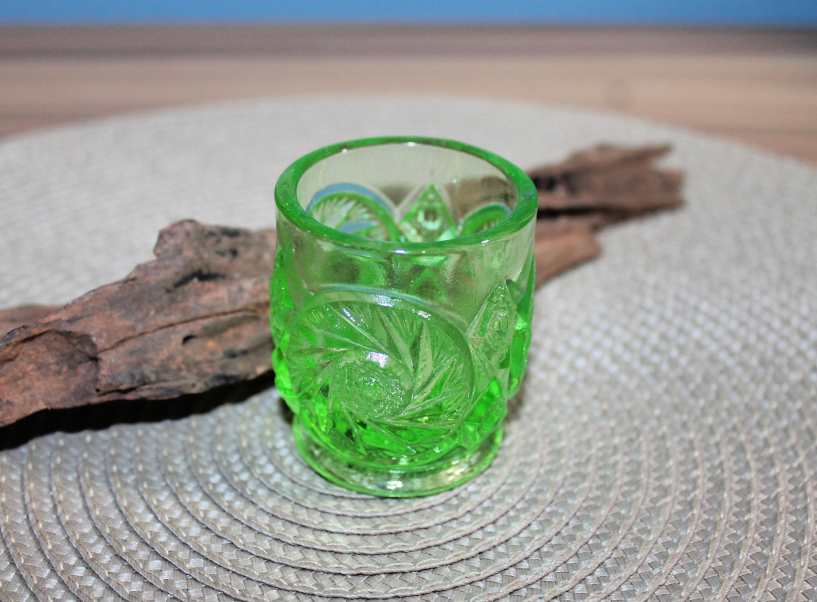 Awesome Green Uranium Toothpick Holder Vaseline Glass Etsy