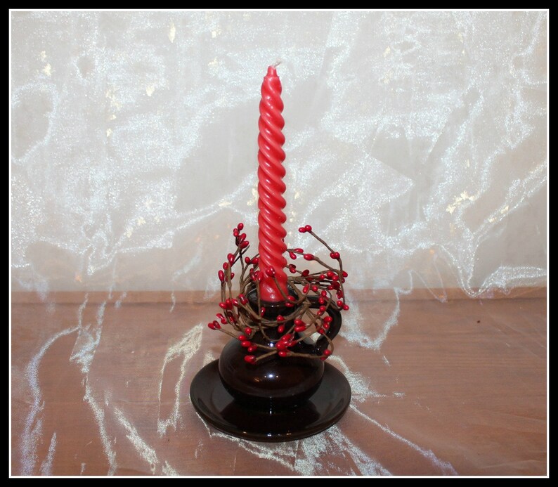 NEW Primitve Vintage Farmhouse Black Wrought Iron INFINITY Taper Candle Holder