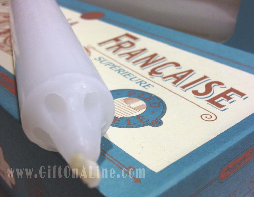 French Dripless Taper Dinner Candle Hollow in Vintage Box Bougies La