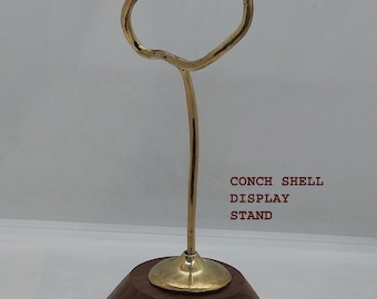 1 pieza de soporte de exhibición de concha de caracol Soporte de latón de concha de caracol Base de madera, tamaño único, CP