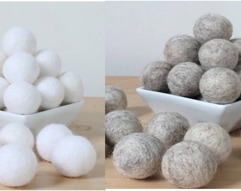 White and Gray Pom Felt Balls 2 cm Christmas decoration Nursery Craft Supplies handmade 100 % wool various colors Kids Garland Making