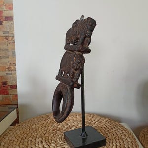 Antique Ethnic Art Used Wooden Ghurra Butter Churner Key Neti from Nepal, GE