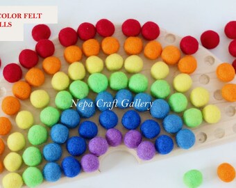 Mix Color 2 cm Nursery School Craft Supplies Christmas decoration Pom Pom Felt Balls handmade Rainbow colors Garland making DIY