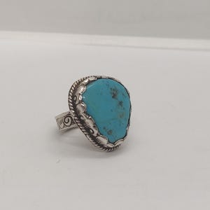 Free size, Antique Tibetan Silver Ring design, unisex silver Turquoise Ring, TR