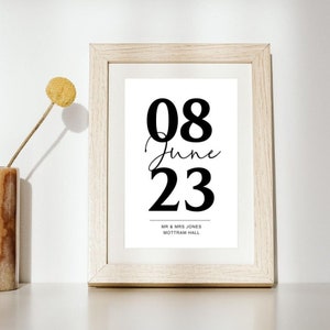 Personalised Wedding Anniversary Date Print, Special Date, Wedding Anniversary Gift, Custom Date Wall Art, Home Decor, Typography Print