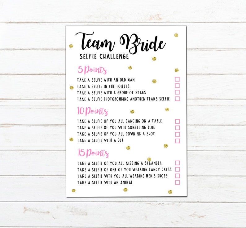 Hen Party Selfie Challenge Cards Hen Party Bride and - Etsy UK