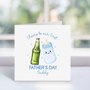 Cartão personalizado de comemoração do primeiro dia dos pais - Nome personalizado do pai/avô - Saudação do Dia dos Pais no Reino Unido, Cartão personalizado do Dia dos Pais