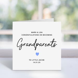 Personalisierte Großeltern-Glückwunschkarte | Benutzerdefinierte Nachrichtenkarte für neue Großeltern | Willkommen in der Welt Baby Karte