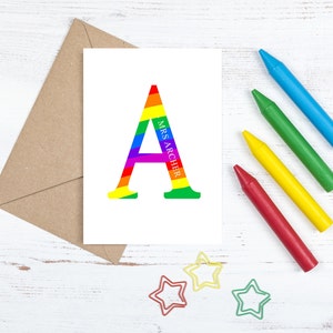 Cartão de professor personalizado - Design arco-íris/Obrigado/Fim do período/Cartão de professor/Cartão de felicitações/Cartões/Professor/Cartão personalizado