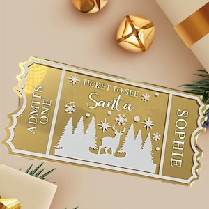 Personalisierte goldene Weihnachtsbesuch-Karte, Weihnachtsüberraschungs-Souvenir-Karte, Lappland Geschenkkarte, personalisierte Disneyland Paris-Überraschung