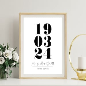 Custom Date Print, Personalised Date, Custom Date, Wedding Date Print, Anniversary Date Print, New Home Date Print, Date Wall Art, Wall Art