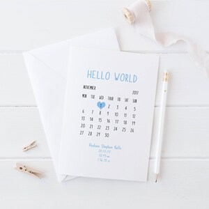 Carte de naissance Bienvenue dans le monde, carte personnalisée Hello World pour nouveau-né, carte avec détails de naissance, carte de bébé garçon, carte de bébé fille