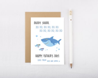 Personalised Daddy/Grandad/Granpa/Papa Shark Father's Day Card- Father's Day- Card- Gift