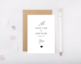 All That I Am Or Aim To Be I Owe To You- Mother&#39;s Day Card- Mother&#39;s Day, Mother&#39;s Day Cards, Mother&#39;s Day Gift