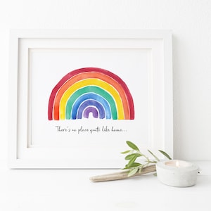 There's No Place Like Home- Regenboogprint- 2020- Isolatieprint- Kinderkamerinrichting- Quarantainegeheugen