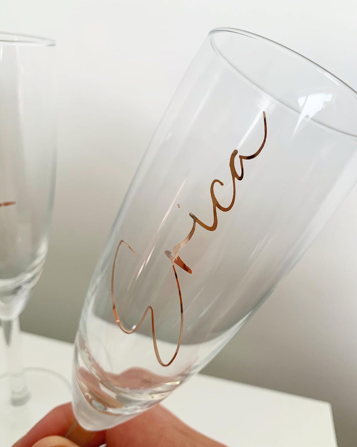 Personalised Script Font Champagne Wine or Gin Glass Hen Etsy