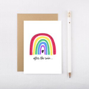 Nach der Regen-Karte - Positivität Karte - denken Sie - Isolation Karte - Pocket Hug - Quarantäne-Note-Karte - fehlt Ihnen, positive Stimmung