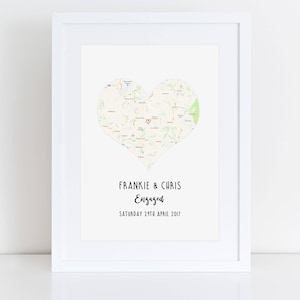 Personalisierte Karte Print - Memory Print | Besonderer Ort | Personalisierte Position Druck | Geschenk für paar | Verlobung Geschenk | Hochzeitsgeschenk