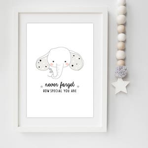 Never Forget How Special You Are Elephant Nursery/Bedroom print
