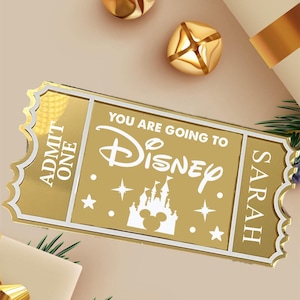 Biglietto d'oro souvenir Disneyland Surprise personalizzato, buono regalo Disneyland Florida, coupon Disneyland Paris Surprise personalizzato
