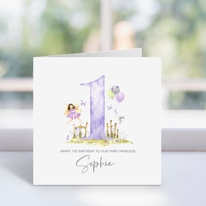 carte d'anniversaire personnalisée | Carte d'anniversaire de fille, fille, petite-fille, nièce, soeur, filleule | Carte d'anniversaire lilas