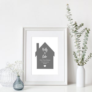 Personalised First Home Print- New Home Gift, Welcome To Your New Home, Home Decor, Wall Art, Home Print, Housewarming Gift/Card