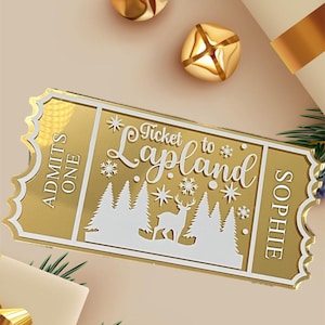 Personalisierte Lappland Golden Ticket, Weihnachtsüberraschung Souvenir Ticket, Lappland Geschenkkarte, personalisierte Disneyland Paris Überraschung