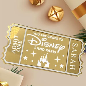 Biglietto d'oro souvenir a sorpresa Disneyland Paris personalizzato, buono regalo Disneyland Florida, coupon a sorpresa Disneyland personalizzato