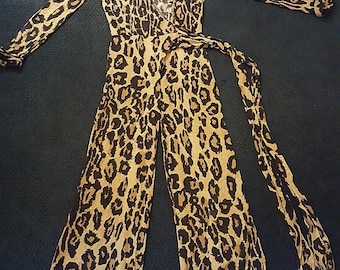 Diane Von Furstenberg leopard print 1970's vintage Jumpsuit