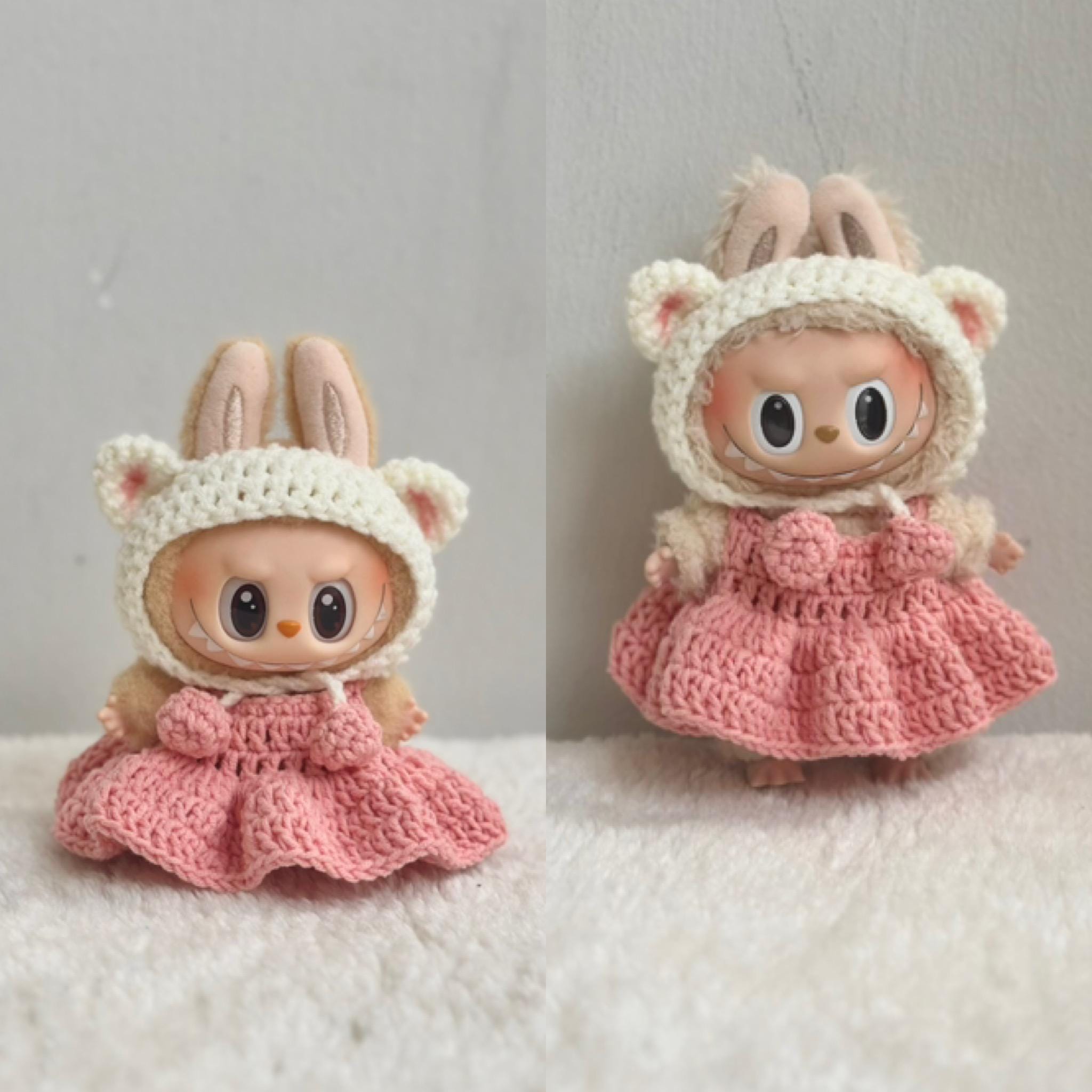 Crochet Pattern* Little Kitten Labubu doll Outfit V1 V2 / PDF crochet pattern Labubu doll outfit