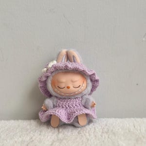 Crochet Pattern* Cute Purple Dress Labubu doll Outfit V1 V2 / PDF crochet pattern Labubu doll outfit