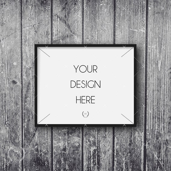 8x10 Black Mockup Digital Download File Frame Old Bright