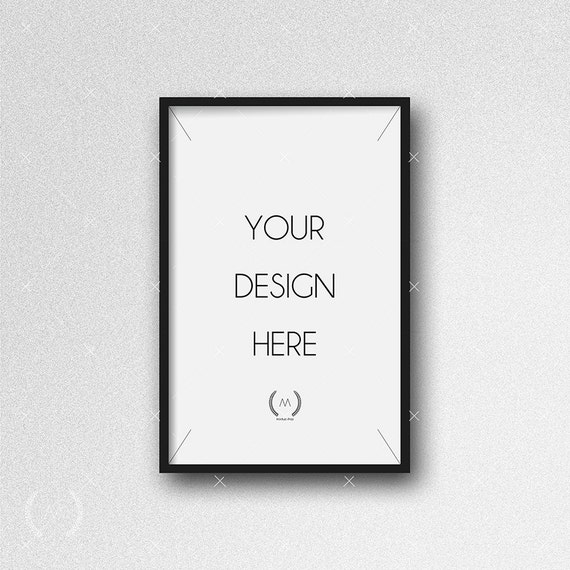 11x17 Black Mockup Digital Download File Frame White Plaster - All Free