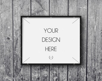 8x10 Black Mockup DIGITAL DOWNLOAD FILE Frame, Old Bright Gray Wood Background, Frame Stock Photography, Digital Product Mockup,Frame Mockup