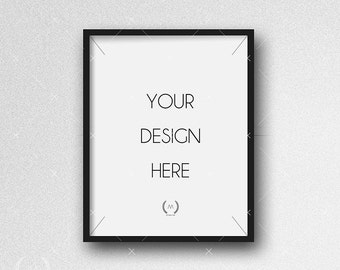 11x14 Black Mockup DIGITAL DOWNLOAD FILE Frame, White Plaster Wall Background, Frame Stock Photography, Digital Product Mockup, Frame Mockup
