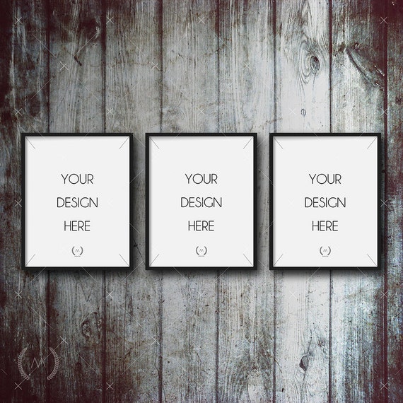8x10 Black Mockup Digital Download File Frame Set Of Three Etsy